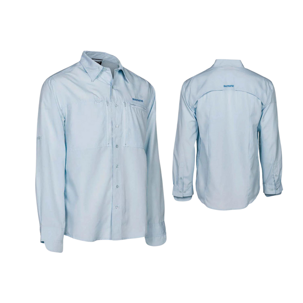 camisa shimano vented long sleevel ice gray